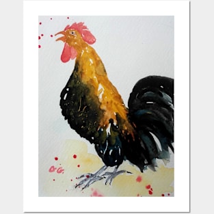 Noisy Rooster strutting its stuff Posters and Art